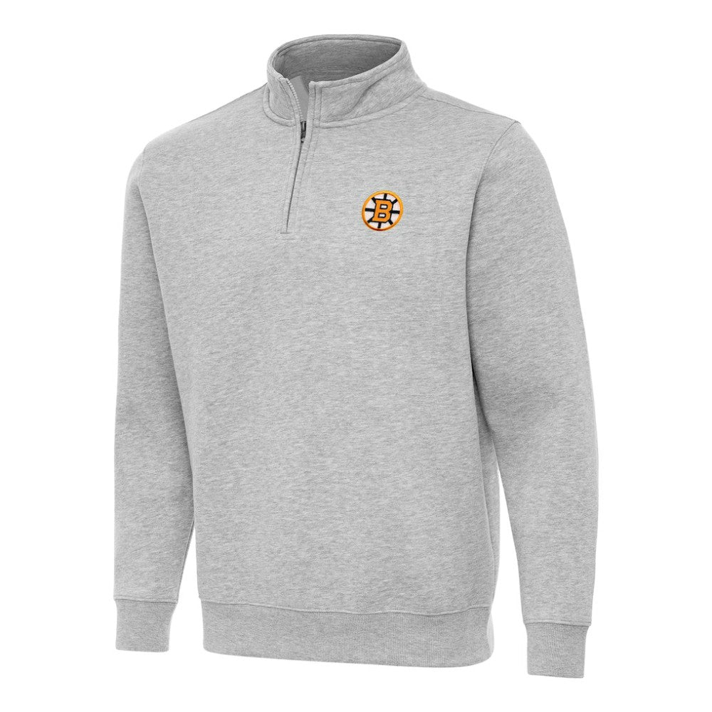 Boston Bruins Antigua Victory Quarter-Zip Pullover Top - Heather Gray - NHL 203362008