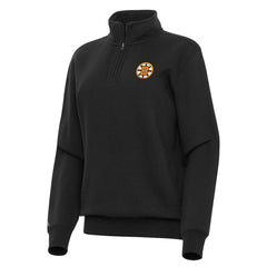 Boston Bruins Antigua Women's Victory Quarter-Zip Pullover Top - Black - NHL 203362010