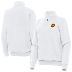 Boston Bruins Antigua Women's Victory Quarter-Zip Pullover Top - White - NHL 203362011