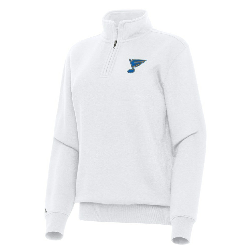 St. Louis Blues Antigua Women's Victory Quarter-Zip Pullover Top - White - NHL 203362012