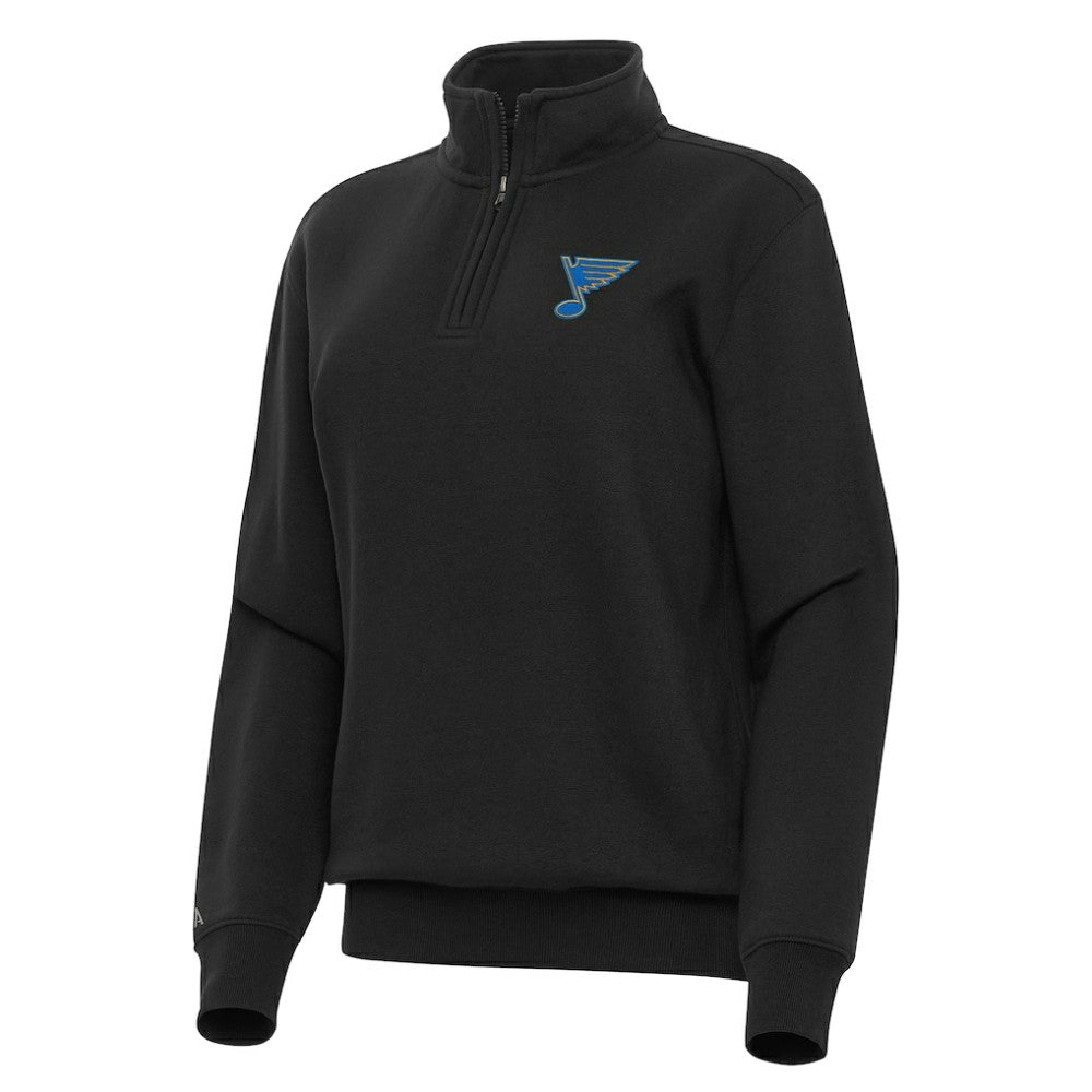 St. Louis Blues Antigua Women's Victory Quarter-Zip Pullover Top - Black - NHL 203362014
