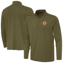 Boston Bruins Antigua Reprocess Quarter-Zip Pullover - Olive - NHL 203362026