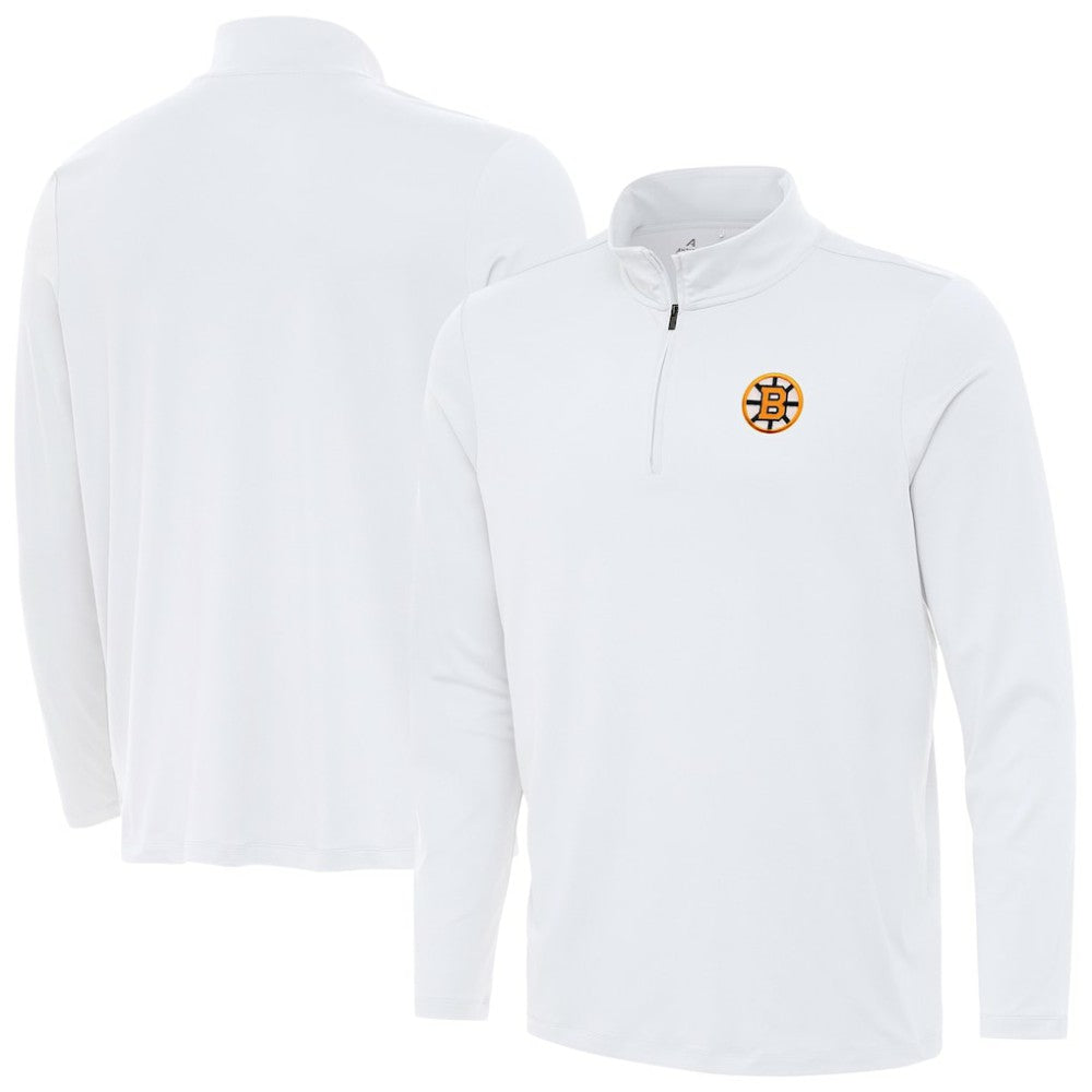 Boston Bruins Antigua Reprocess Quarter-Zip Pullover - White - NHL 203362027