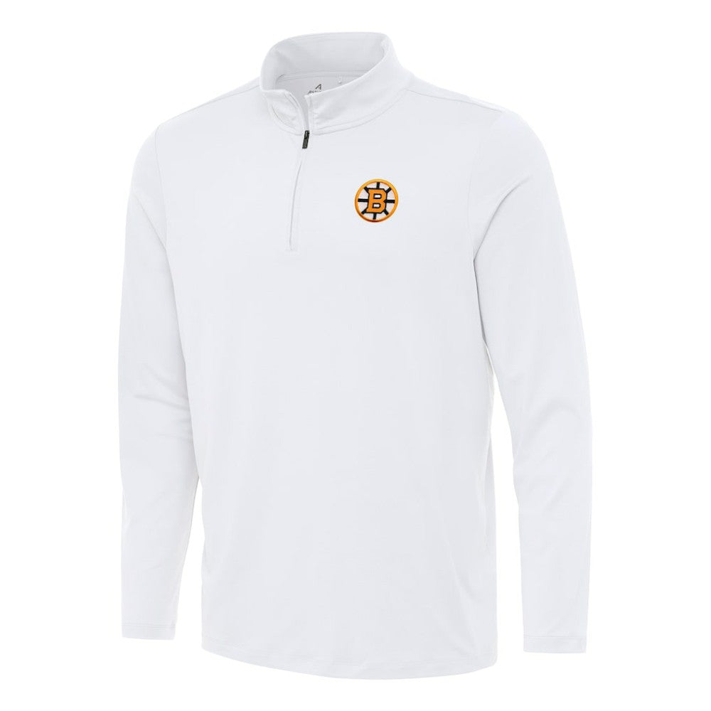Boston Bruins Antigua Reprocess Quarter-Zip Pullover - White - NHL 203362027