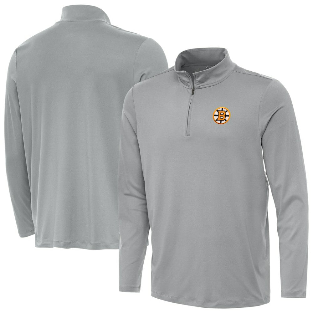 Boston Bruins Antigua Reprocess Quarter-Zip Pullover - Gray - NHL 203362029