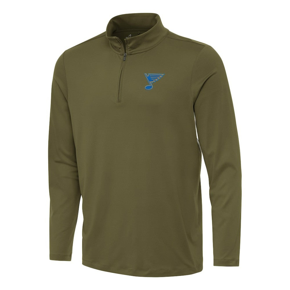 St. Louis Blues Antigua Reprocess Quarter-Zip Pullover - Olive - NHL 203362032