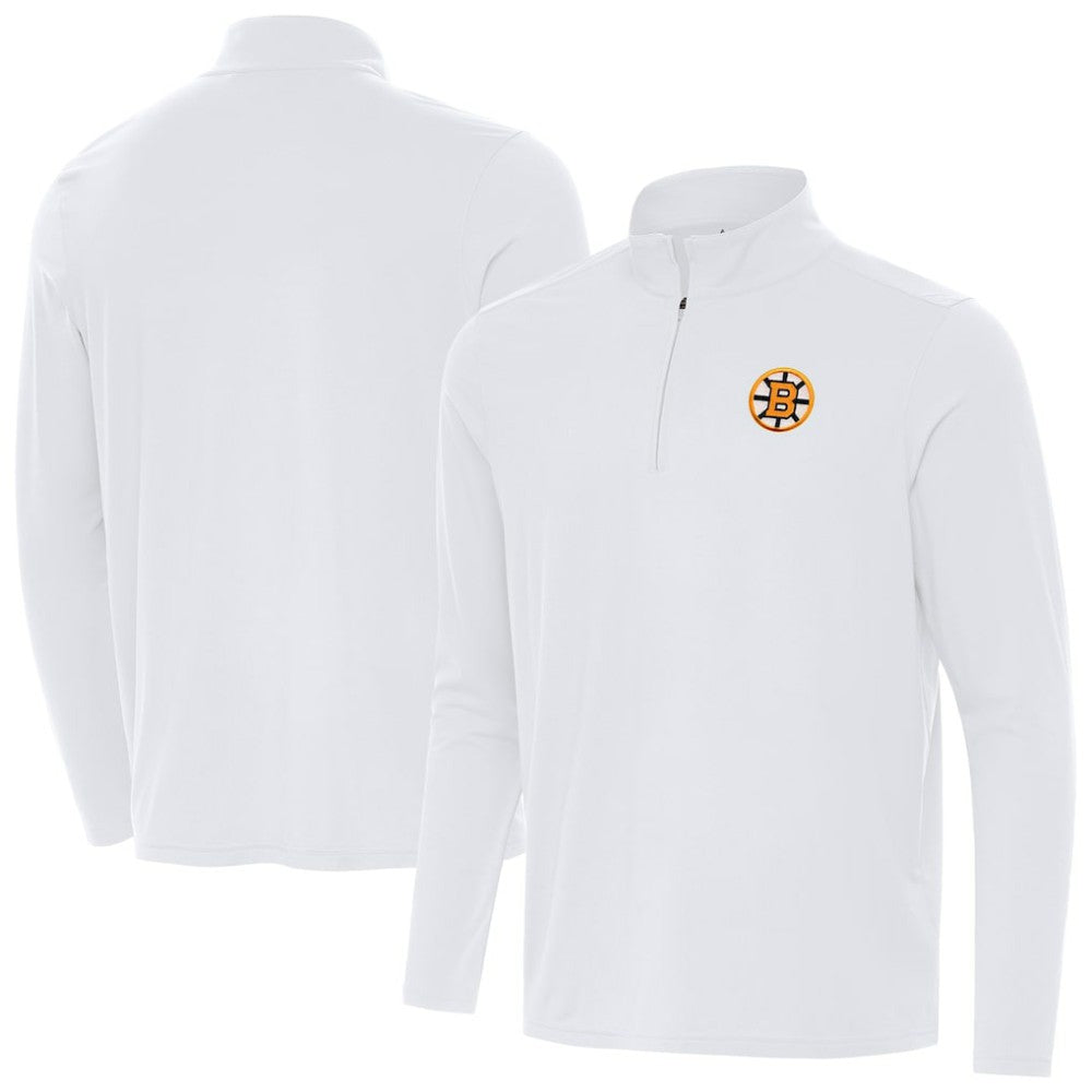 Boston Bruins Antigua Intent Quarter-Zip Top - White - NHL 203362077