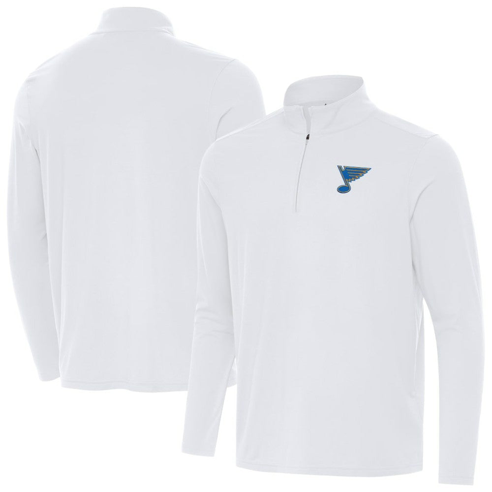 St. Louis Blues Antigua Intent Quarter-Zip Top - White - NHL 203362082
