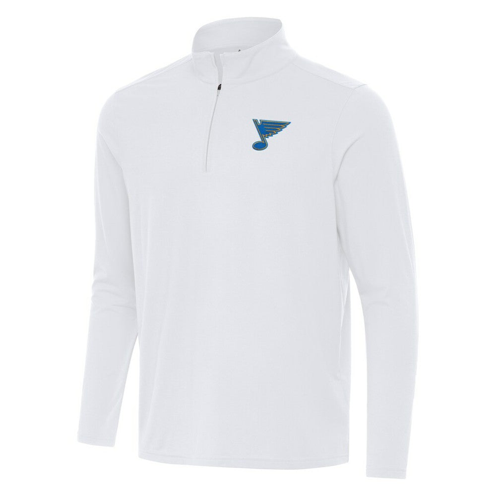 St. Louis Blues Antigua Intent Quarter-Zip Top - White - NHL 203362082