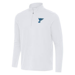 St. Louis Blues Antigua Intent Quarter-Zip Top - White - NHL 203362082
