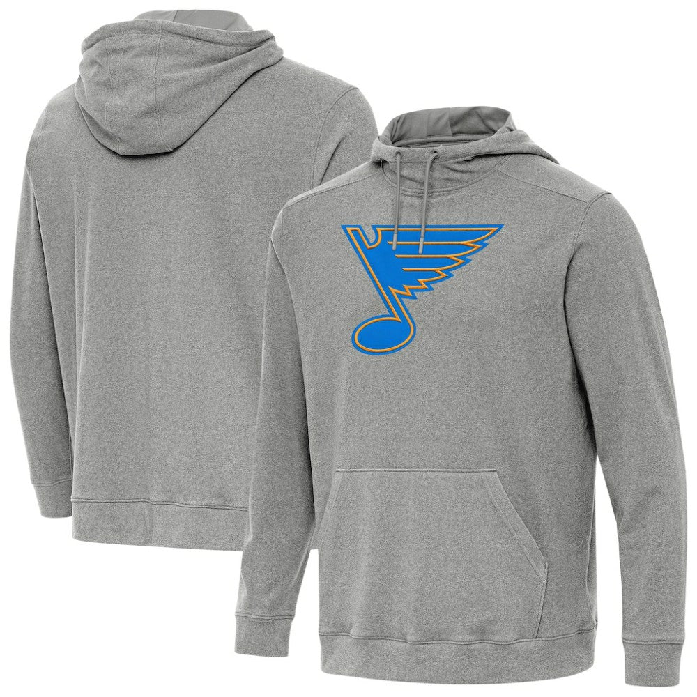 St. Louis Blues Antigua Cloud Pullover Hoodie - Heather Black - NHL 203362087