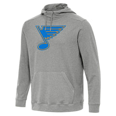 St. Louis Blues Antigua Cloud Pullover Hoodie - Heather Black - NHL 203362087