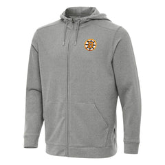 Boston Bruins Antigua Effortless Full-Zip Hoodie - Heather Black - NHL 203362094