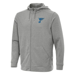 St. Louis Blues Antigua Effortless Full-Zip Hoodie - Heather Black - NHL 203362095