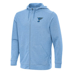 St. Louis Blues Antigua Effortless Full-Zip Hoodie - Heather Blue - NHL 203362096