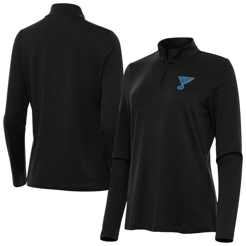 St. Louis Blues Antigua Women's Reprocess Quarter-Zip Pullover - Black - NHL 203362109