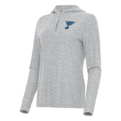 St. Louis Blues Antigua Women's Daybreak Quarter-Zip Hoodie - Heather Gray - NHL 203362118