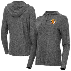 Boston Bruins Antigua Women's Daybreak Quarter-Zip Hoodie - Heather Black - NHL 203362119
