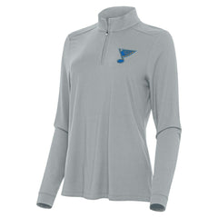 St. Louis Blues Antigua Women's Intent Quarter-Zip Pullover - Gray - NHL 203362144