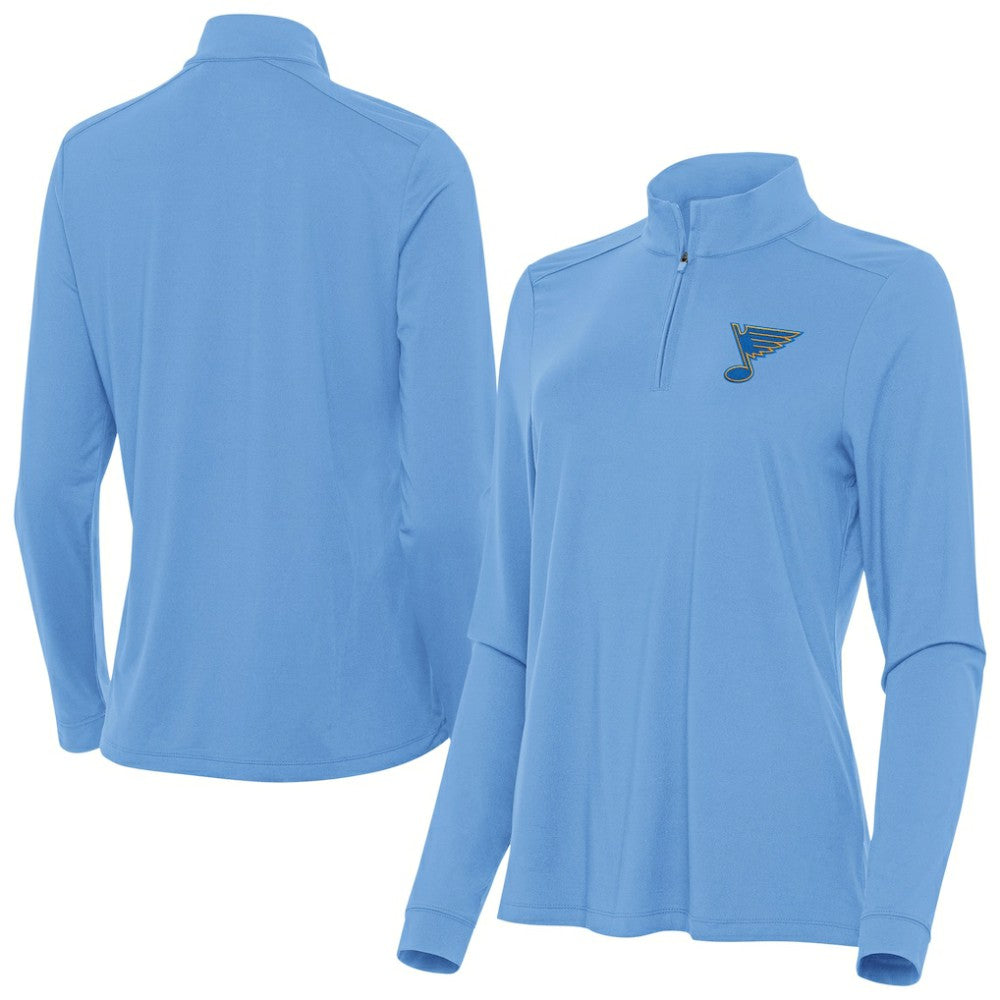 St. Louis Blues Antigua Women's Intent Quarter-Zip Pullover - Blue - NHL 203362145