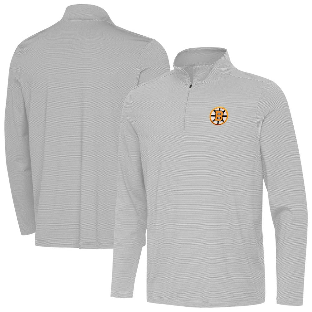 Boston Bruins Antigua Twine Quarter-Zip Pullover - Gray - NHL 203362157
