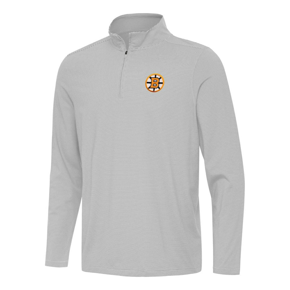 Boston Bruins Antigua Twine Quarter-Zip Pullover - Gray - NHL 203362157