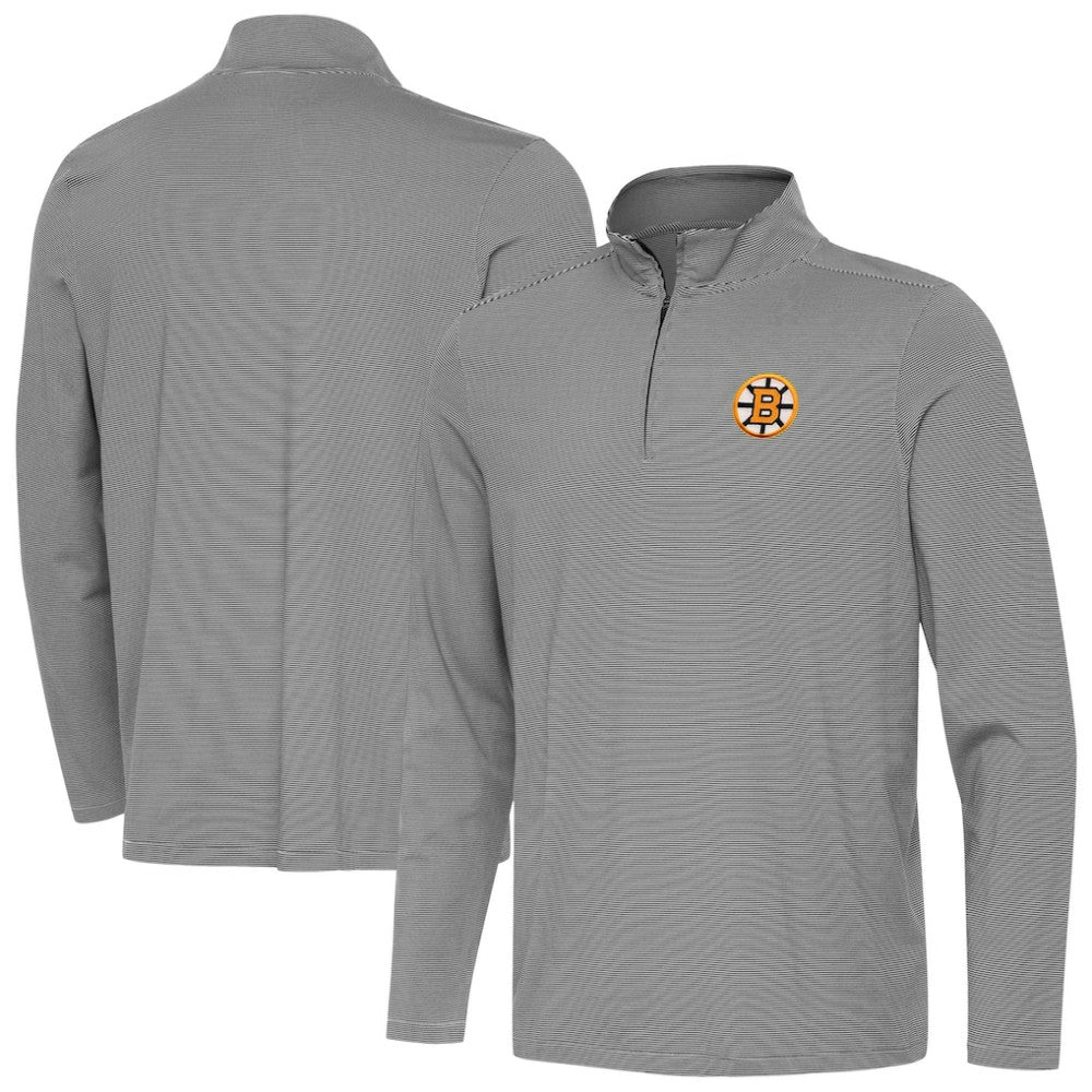 Boston Bruins Antigua Twine Quarter-Zip Pullover - Black - NHL 203362158