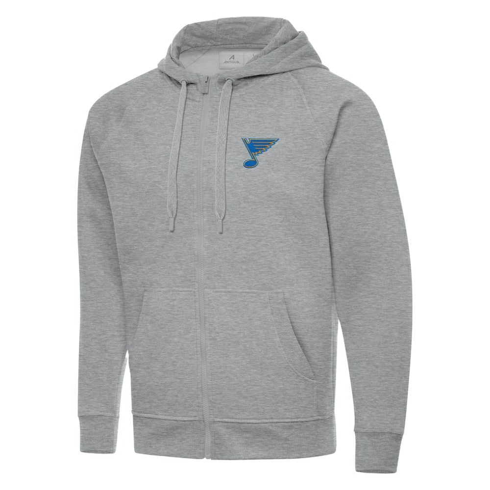 St. Louis Blues Antigua Victory Full-Zip Hoodie - Heather Gray - NHL 203362184