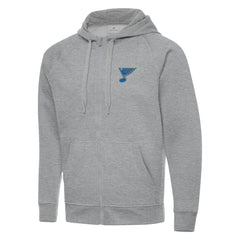 St. Louis Blues Antigua Victory Full-Zip Hoodie - Heather Gray - NHL 203362184