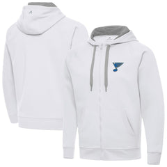 St. Louis Blues Antigua Victory Full-Zip Hoodie - White - NHL 203362186
