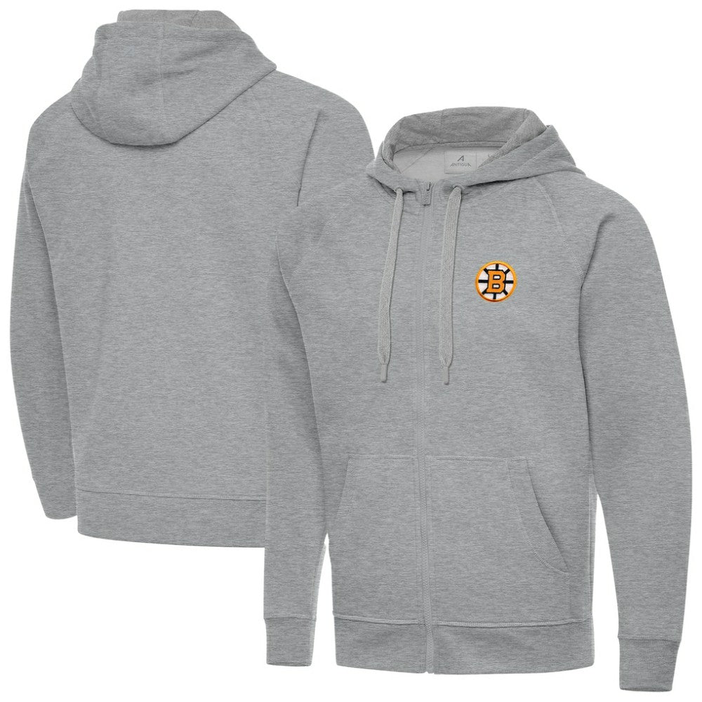 Boston Bruins Antigua Victory Full-Zip Hoodie - Heather Gray - NHL 203362187