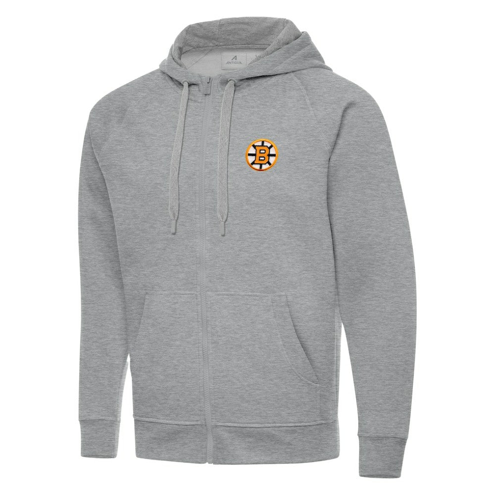Boston Bruins Antigua Victory Full-Zip Hoodie - Heather Gray - NHL 203362187