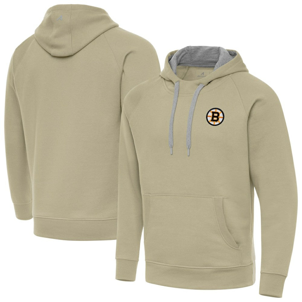 Boston Bruins Antigua Victory Pullover Hoodie - Khaki - NHL 203362219