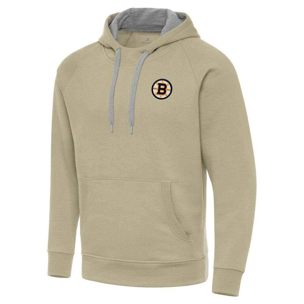 Boston Bruins Antigua Victory Pullover Hoodie - Khaki - NHL 203362219