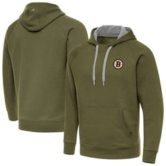 Boston Bruins Antigua Victory Pullover Hoodie - Olive - NHL 203362220