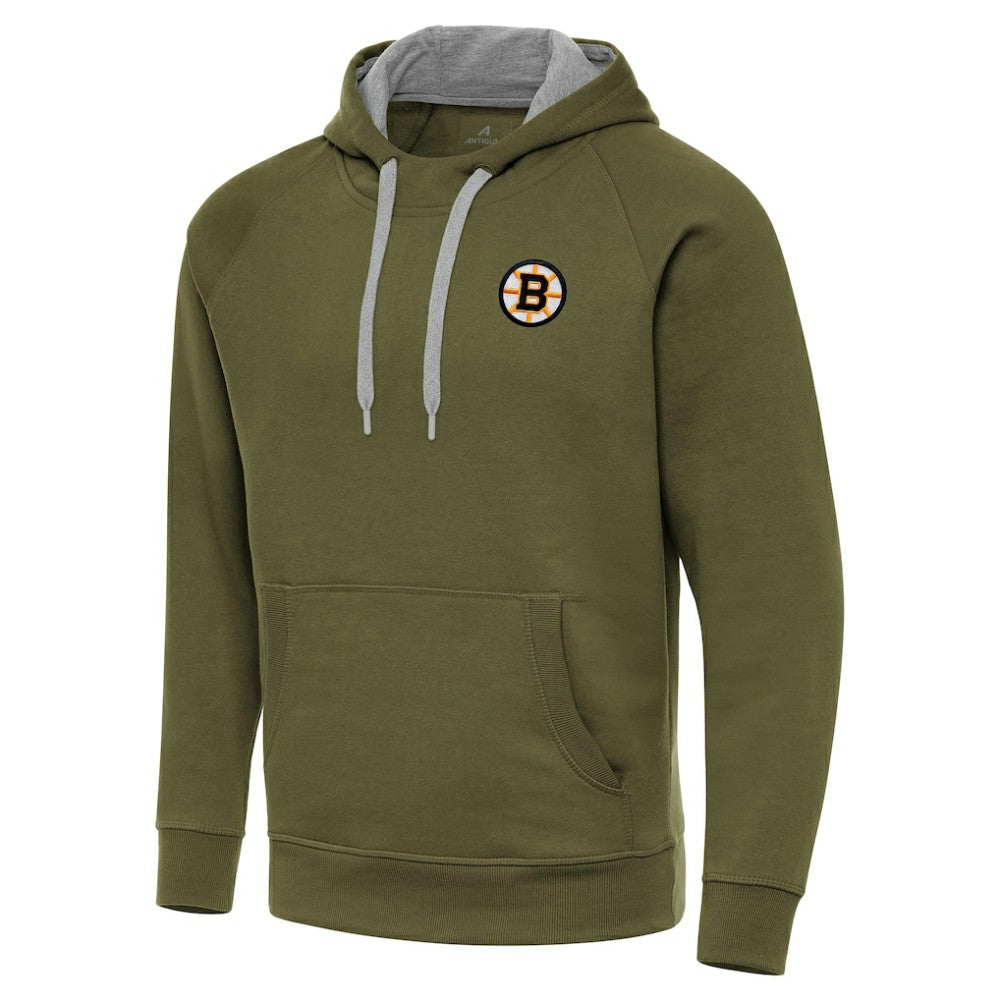 Boston Bruins Antigua Victory Pullover Hoodie - Olive - NHL 203362220