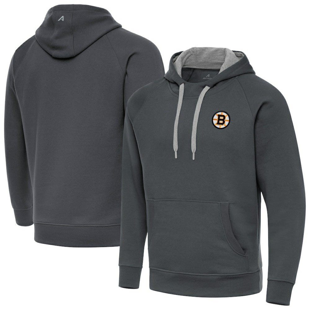 Boston Bruins Antigua Victory Pullover Hoodie - Charcoal - NHL 203362221