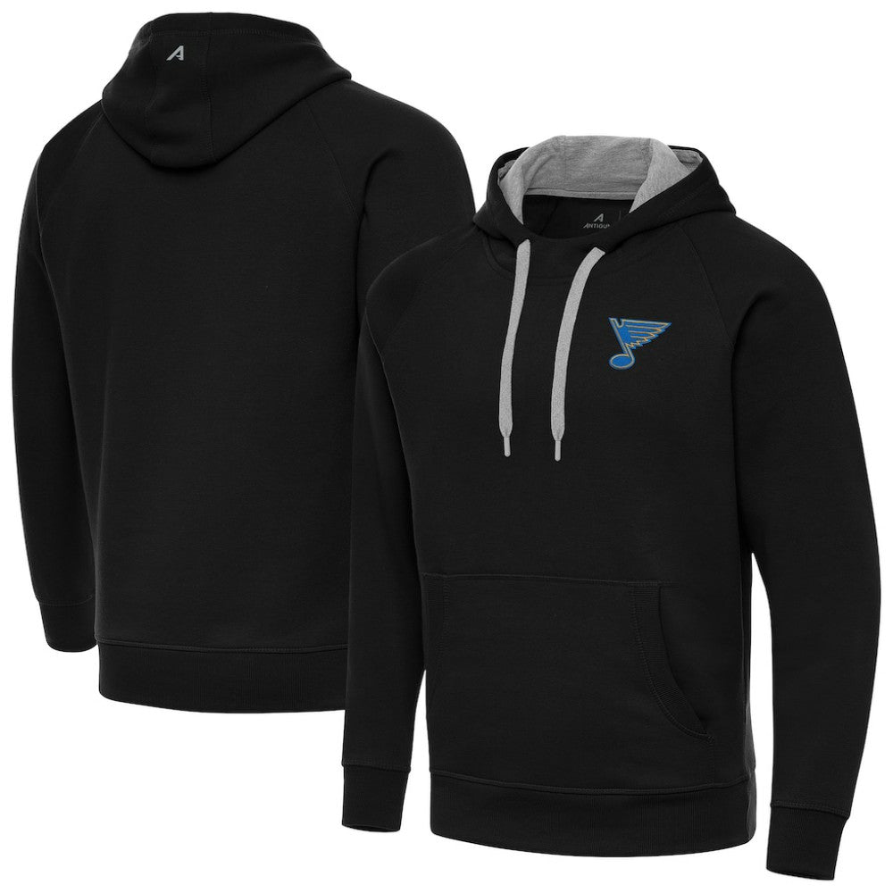 St. Louis Blues Antigua Victory Pullover Hoodie - Black - NHL 203362223