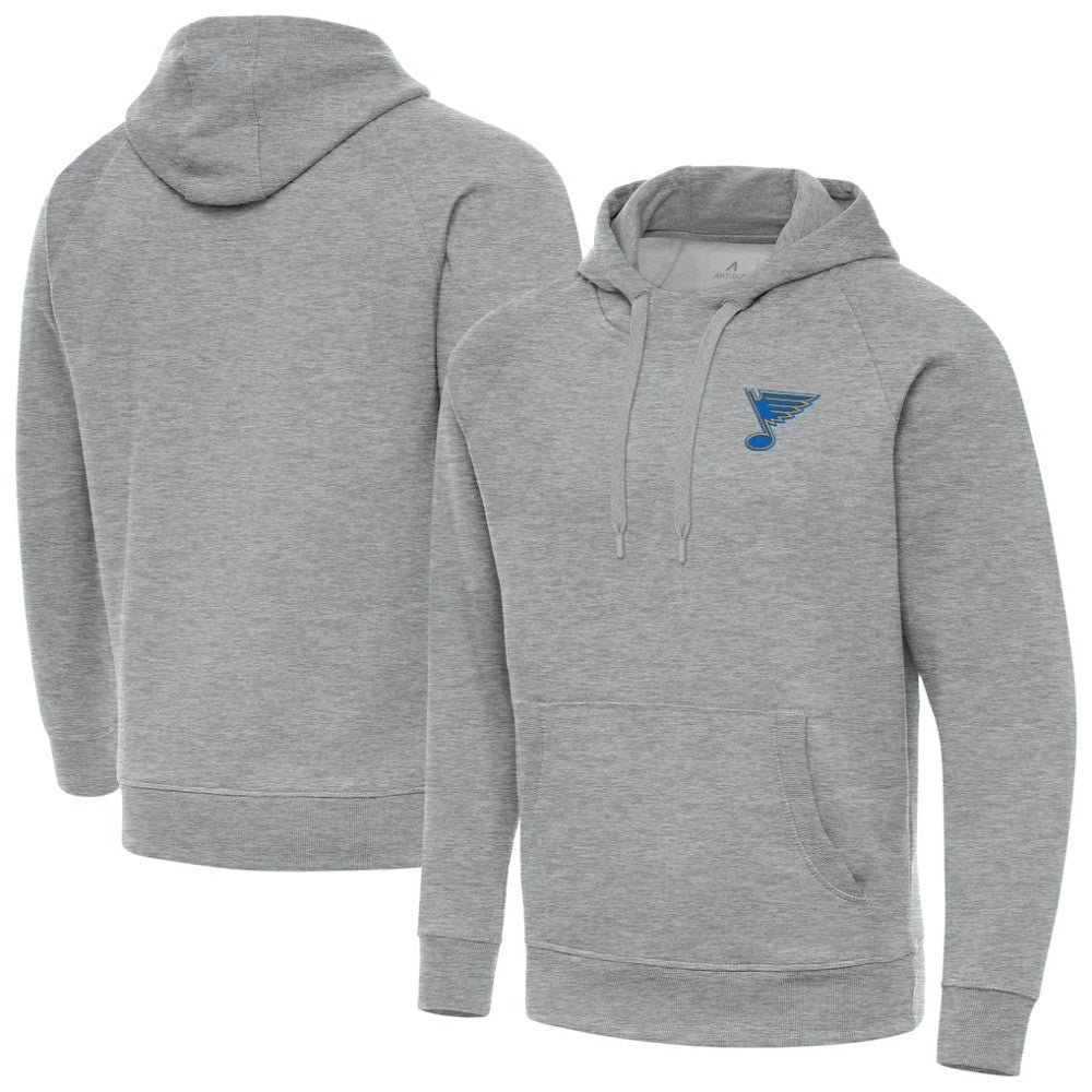 St. Louis Blues Antigua Victory Pullover Hoodie - Heather Gray - NHL 203362224