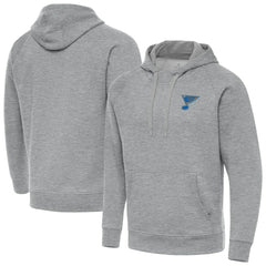 St. Louis Blues Antigua Victory Pullover Hoodie - Heather Gray - NHL 203362224