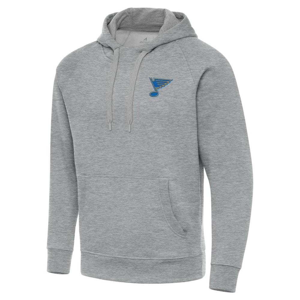 St. Louis Blues Antigua Victory Pullover Hoodie - Heather Gray - NHL 203362224