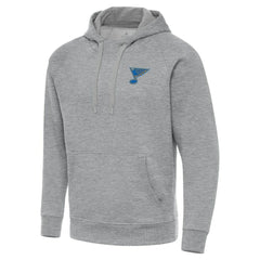 St. Louis Blues Antigua Victory Pullover Hoodie - Heather Gray - NHL 203362224