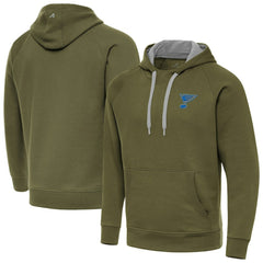 St. Louis Blues Antigua Victory Pullover Hoodie - Olive - NHL 203362226