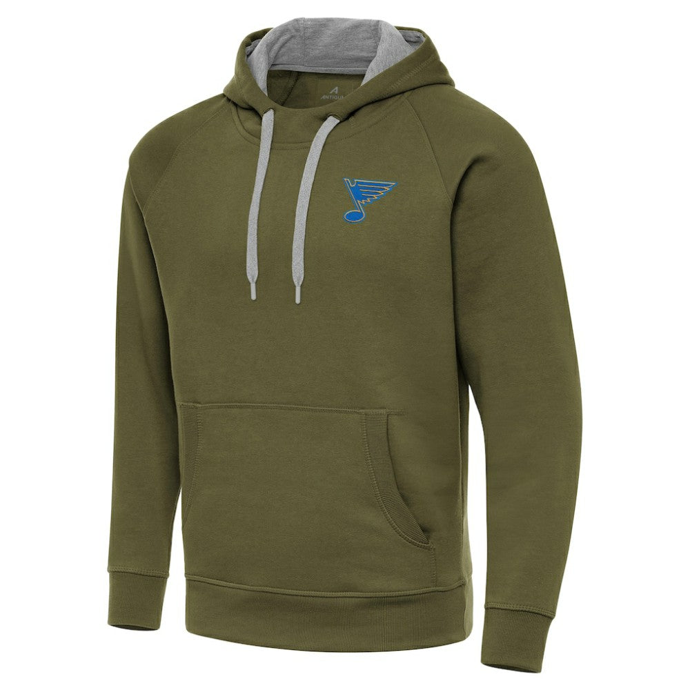 St. Louis Blues Antigua Victory Pullover Hoodie - Olive - NHL 203362226