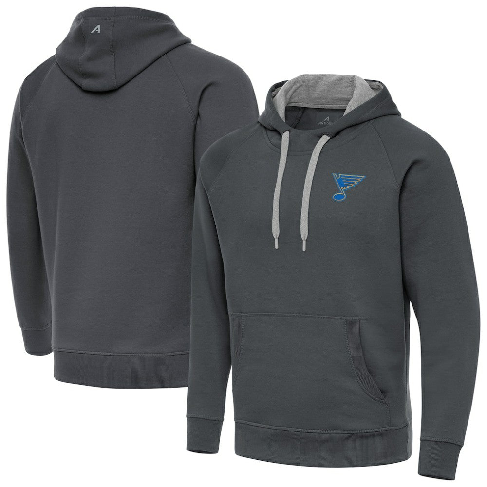 St. Louis Blues Antigua Victory Pullover Hoodie - Charcoal - NHL 203362227