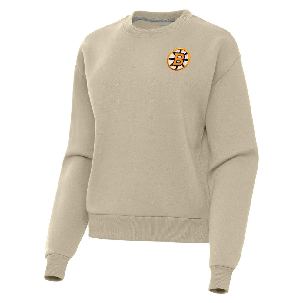 Boston Bruins Antigua Women's Victory Pullover Sweatshirt - Khaki - NHL 203362231