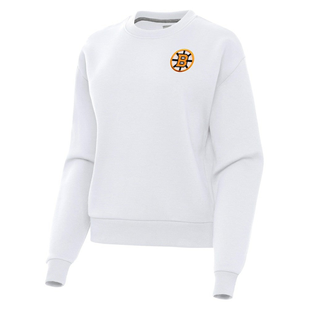 Boston Bruins Antigua Women's Victory Pullover Sweatshirt - White - NHL 203362232
