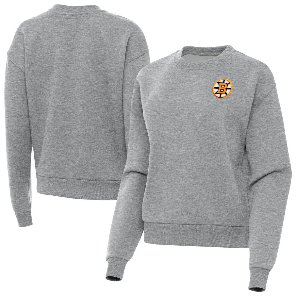 Boston Bruins Antigua Women's Victory Pullover Sweatshirt - Heather Gray - NHL 203362235