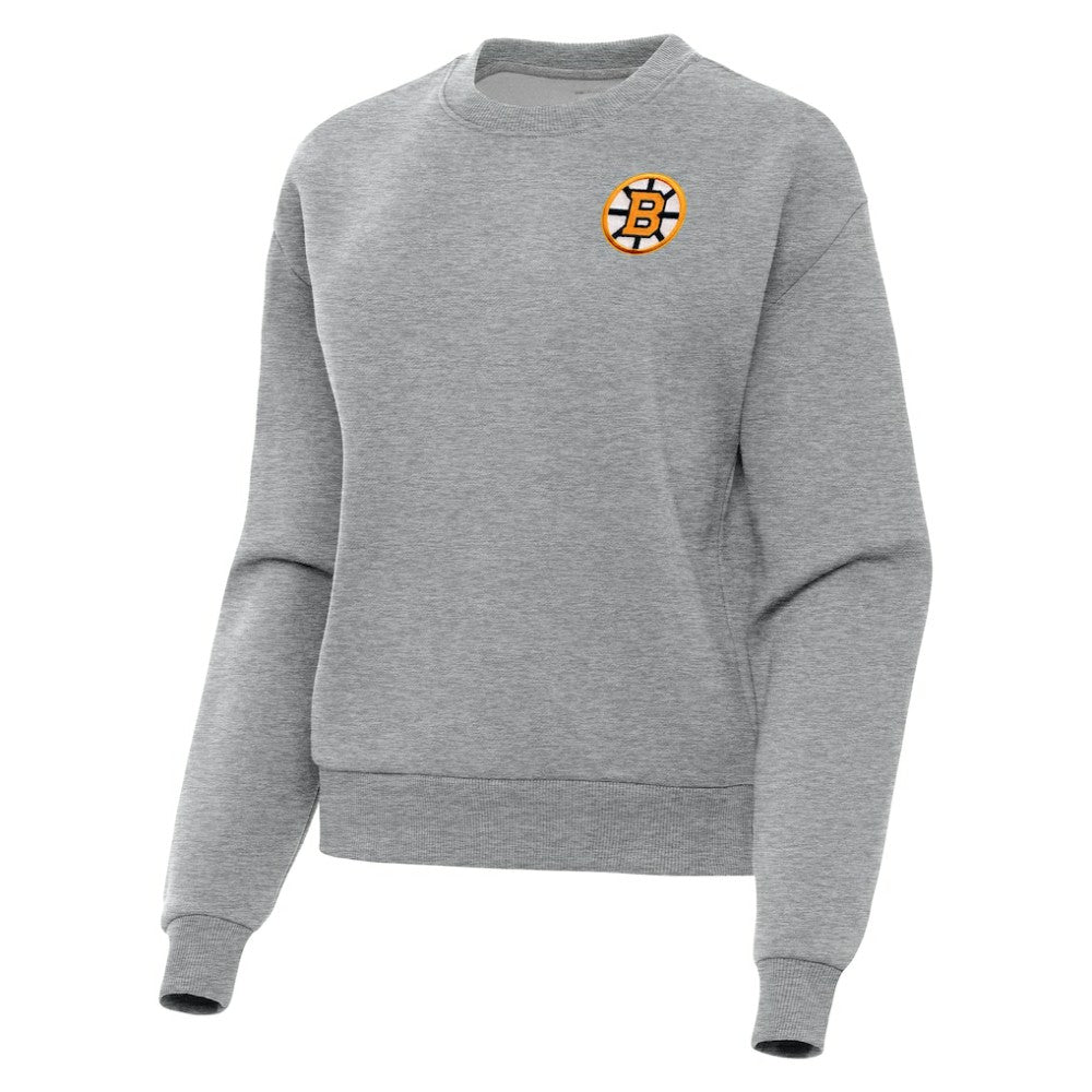 Boston Bruins Antigua Women's Victory Pullover Sweatshirt - Heather Gray - NHL 203362235