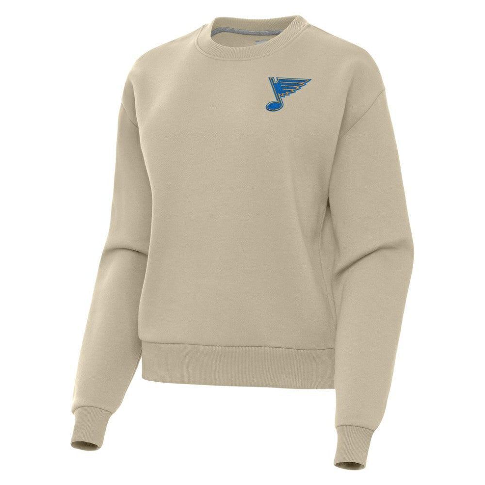 St. Louis Blues Antigua Women's Victory Pullover Sweatshirt - Khaki - NHL 203362236